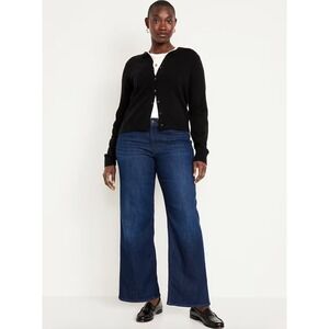 Old Navy High-Waisted Wow Wide-Leg Jeans Dark Wash Casual Size 14